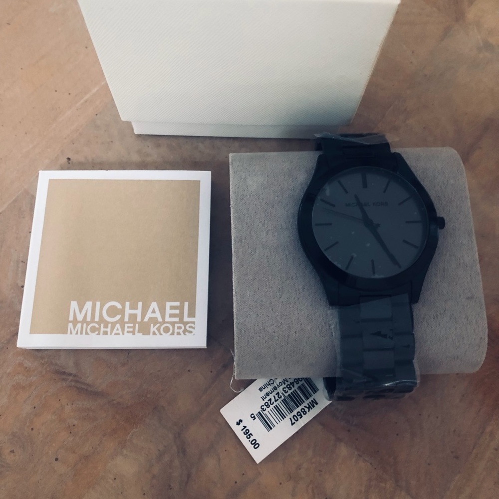 Michael Kors Black slim watch NEW